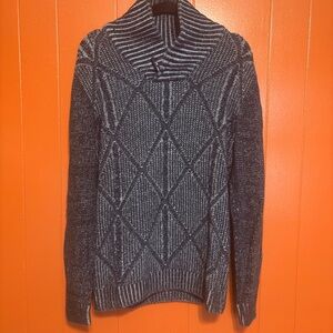 Men's Textured Turtleneck Sweater - Charcoal/Heather